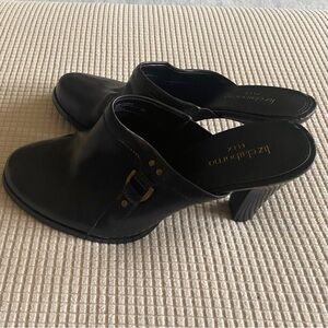 Liz Claiborne Leather Dark Brown Heeled Mules
